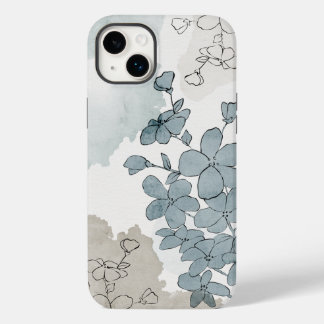 Coque Pour iPhone 14 Plus Aquarelle de fleur bleu naturel propre