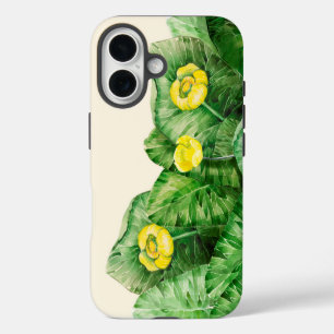 Coques iPhone 16 aquarelle de nénuphar jaune