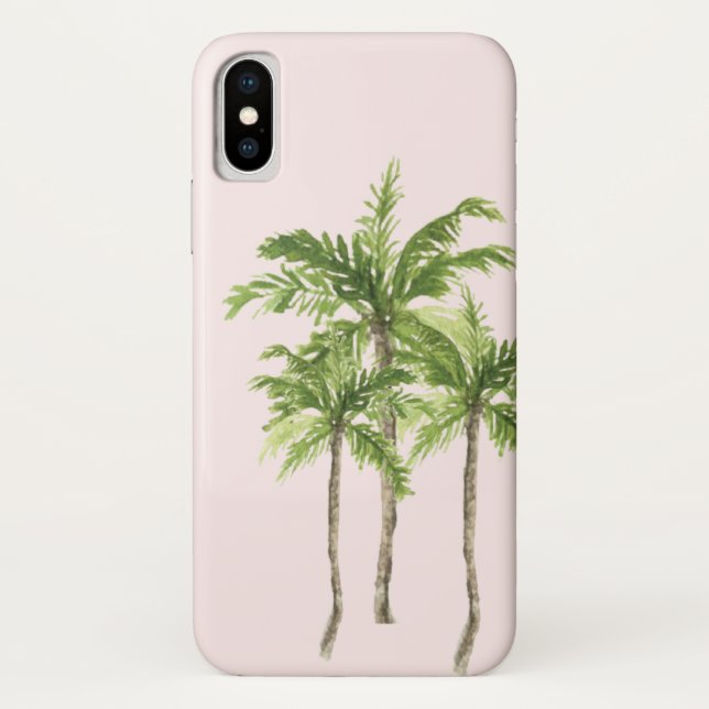 Coques Case-Mate iPhone Aquarelle de palmier tropical de l'île (Dos)