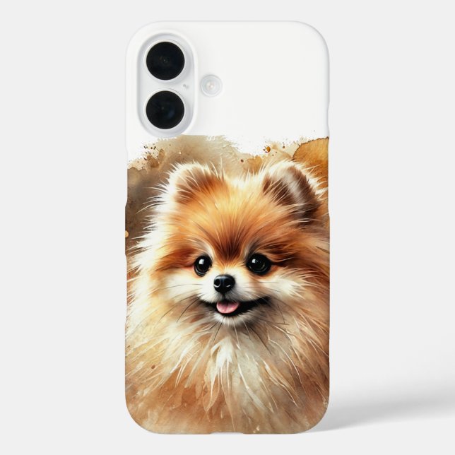 Coques Case-Mate iPhone Aquarelle de Poméranie (Verso)