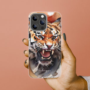 Case-Mate iPhone Case Aquarelle de tigre rugissant Personnaliser animal 