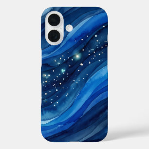 Coques iPhone 16 Aquarelle d'eau de mer étoilée