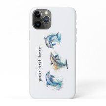 Aquarelle Dolphin Trio, personnalisée