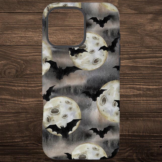 Coques Case-Mate iPhone Aquarelle éffrayante de la lune d'Halloween et des (Créateur téléchargé)