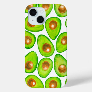 Coque Pour iPhone 15 Aquarelle en tranches d'Avocado