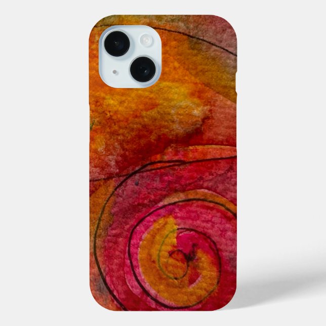 Coques Case-Mate iPhone Aquarelle Et Encre Joli Art Motif Abstrait (Verso)
