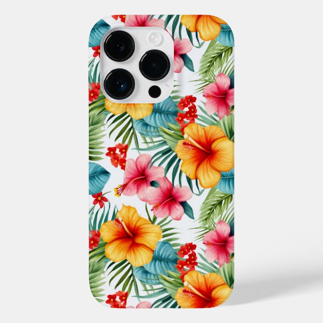 Coques Case-Mate iPhone Aquarelle exotique Floral hawaïen (Verso)