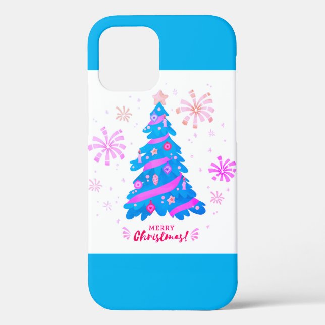 Coques Case-Mate iPhone Aquarelle festive Arbre de Noël Coque-Mate Papon (Verso)