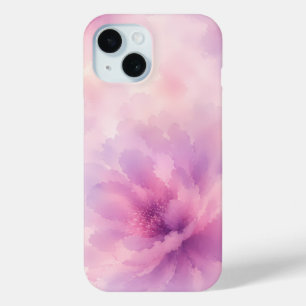 Coque Pour iPhone 15 Aquarelle Fleur de Lavande Rose Abstrait