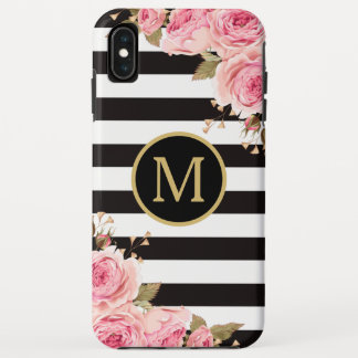 Case-Mate iPhone Case Aquarelle Florale Nuances noir et blanc Monogramme