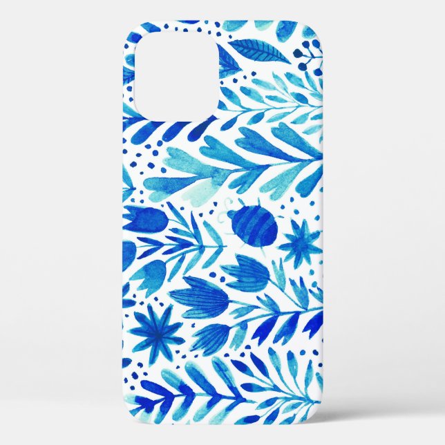 Coques Case-Mate iPhone Aquarelle florale Plantes texture transparente (Verso)