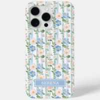 Aquarelle Florale Rose Personnalisée Rayée
