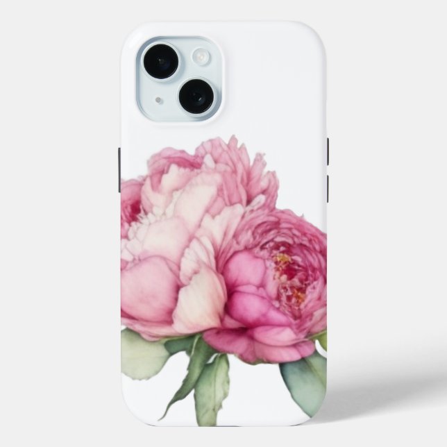 Coques Case-Mate iPhone Aquarelle florale rose pis rose roses roses (Verso)