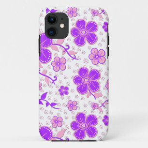 Case-Mate iPhone Case Aquarelle florale simple impression violet et rose