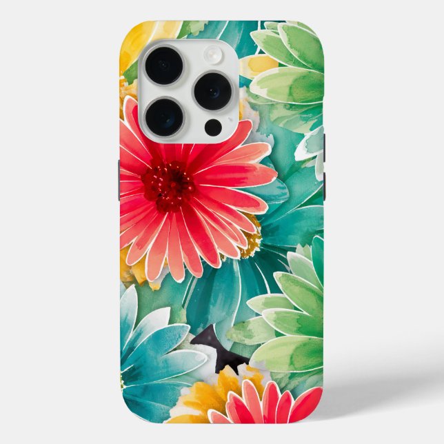 Coques Case-Mate iPhone Aquarelle florale vibrante (Verso)