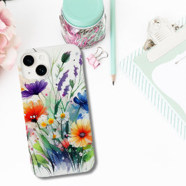 Coque Pour iPhone 15 Aquarelle Florals Fleur sauvage Feminine tendance
