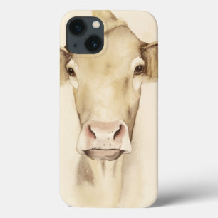 Etui iPhone 13 Aquarelle Grange Animaux Vache