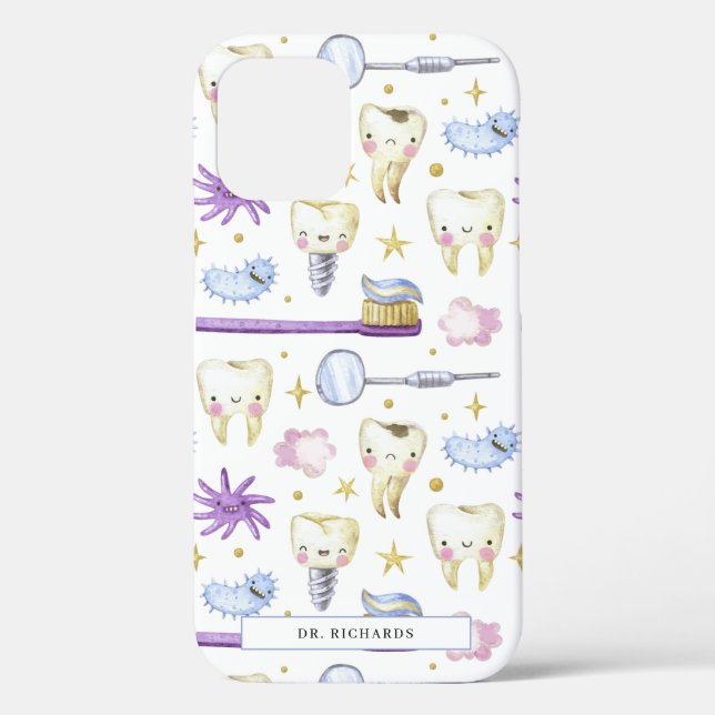 Coques Case-Mate iPhone Aquarelle | Hygiéniste dentaire (Verso)