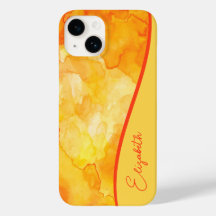 Aquarelle jaune-orange personnalisée