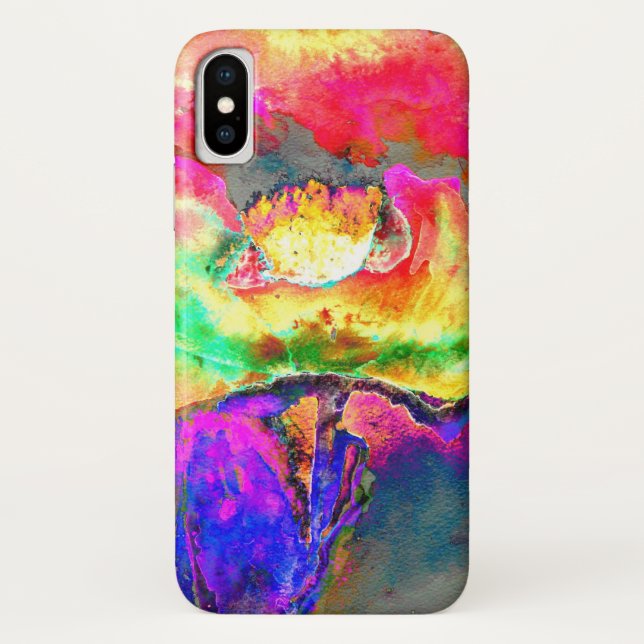 Coques Case-Mate iPhone aquarelle jaune rose Abstraite peinture florale (Dos)