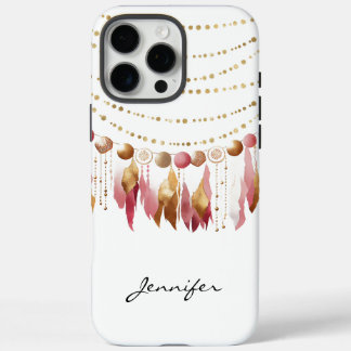 Coques iPhone 16 Pro Max Aquarelle Joli Boho Indian Feather iPhone
