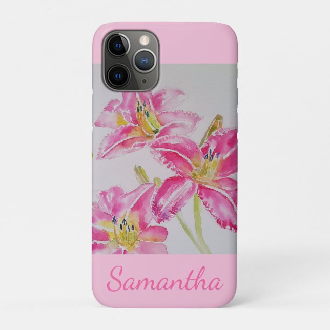 Coques Case-Mate iPhone Aquarelle Jolie rose Lily Peinture Filles Liles (Dos)