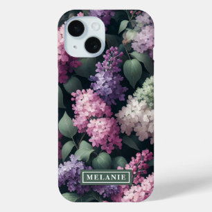 Coque Pour iPhone 15 Aquarelle Lilac Fleurs Personnalisées