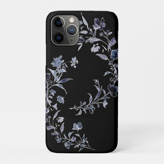 Coques Case-Mate iPhone Aquarelle marine indigo chic floral (Dos)