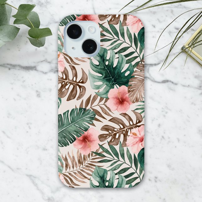 Coques Case-Mate iPhone Aquarelle moderne Boho Tropical Floral (Créateur téléchargé)