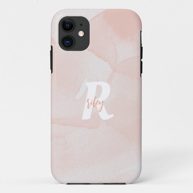 Coques Case-Mate iPhone Aquarelle moderne Personnalisé Nom I téléphone boî (Dos)