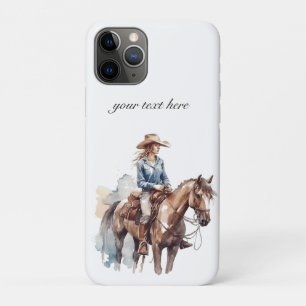 Case-Mate iPhone Case Aquarelle occidentale Brunette Cowgirl, personnali