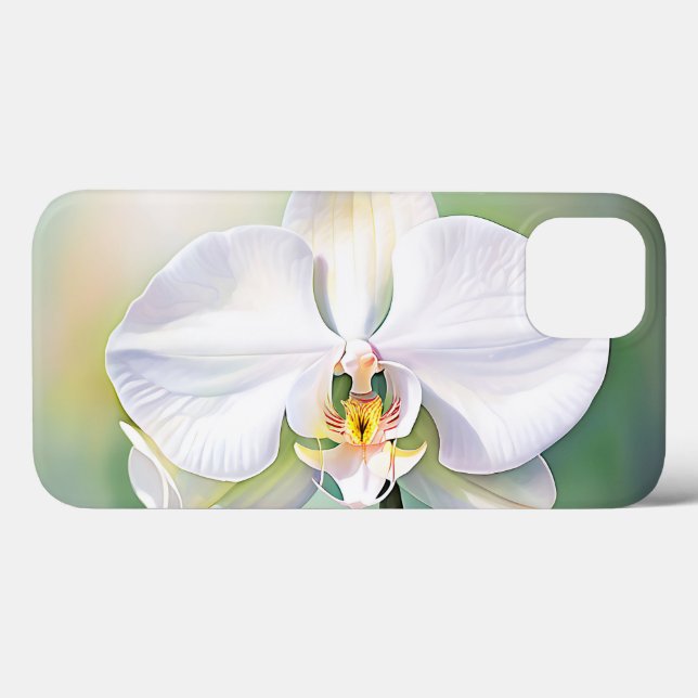Coques Case-Mate iPhone Aquarelle Orchidée blanche avec pétales délicats (Verso (horizontal))