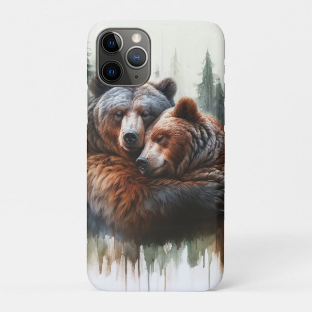 Coques Case-Mate iPhone Aquarelle Ours Rustique Wilderness (Dos)