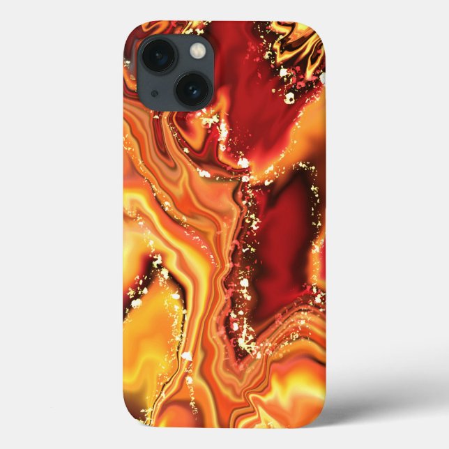 Coques Case-Mate iPhone Aquarelle Parties scintillant Orange Gold iPhone / (Verso)