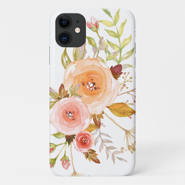 Coques Case-Mate iPhone Aquarelle Pastel Blush Rose Floral Rose Folio (Dos)