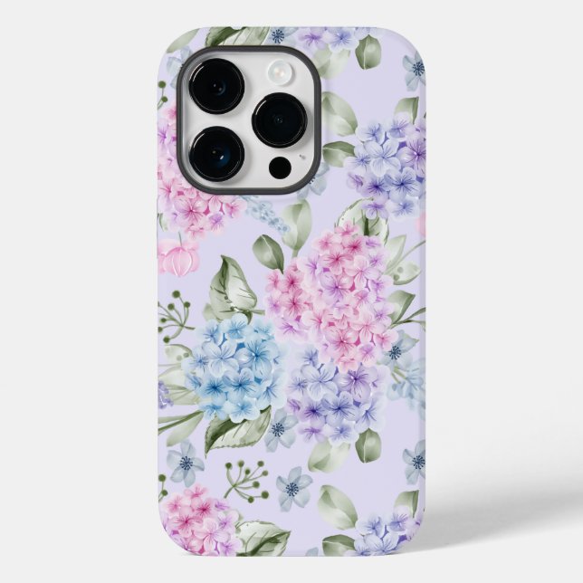 Coques Case-Mate iPhone Aquarelle Pastel Couleur Mixte Fleurs d'Hydrangée (Verso)