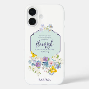 Coques iPhone 16 Aquarelle Pastel Florals Bible Verse Personnalisé