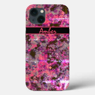Case-Mate iPhone Case Aquarelle Peinture Éclaboussure Rose Noir Personna