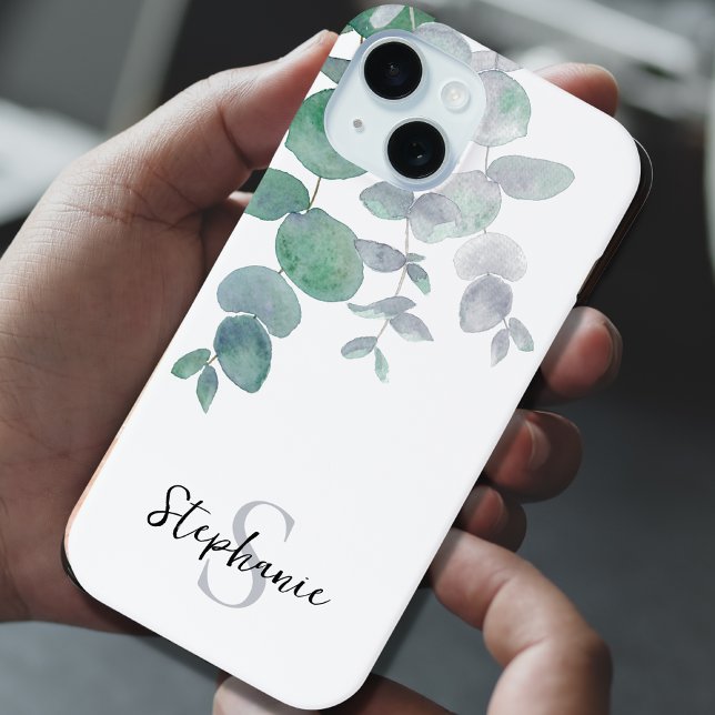 Coques Case-Mate iPhone Aquarelle personnalisée Eucalyptus (Créateur téléchargé)