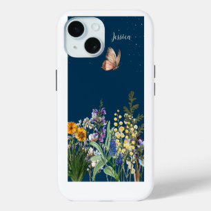 Coque Pour iPhone 15 Aquarelle personnalisée "Minuit"