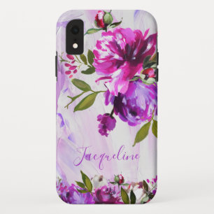 Case-Mate iPhone Case Aquarelle personnalisée Typographie rose florale