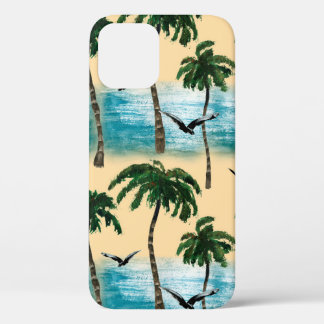 Case-Mate iPhone Case Aquarelle plage de texture transparente. Palmiers,