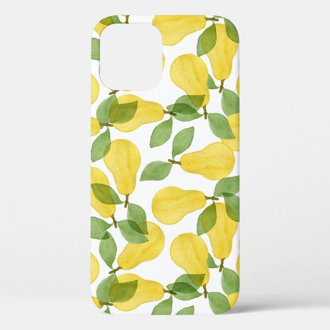 Coques Case-Mate iPhone Aquarelle Poires : Motif peint à la main (Verso)