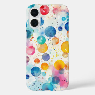 Coques iPhone 16 Aquarelle pois