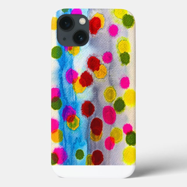 Coques Case-Mate iPhone Aquarelle pois bleue abstraite (Verso)