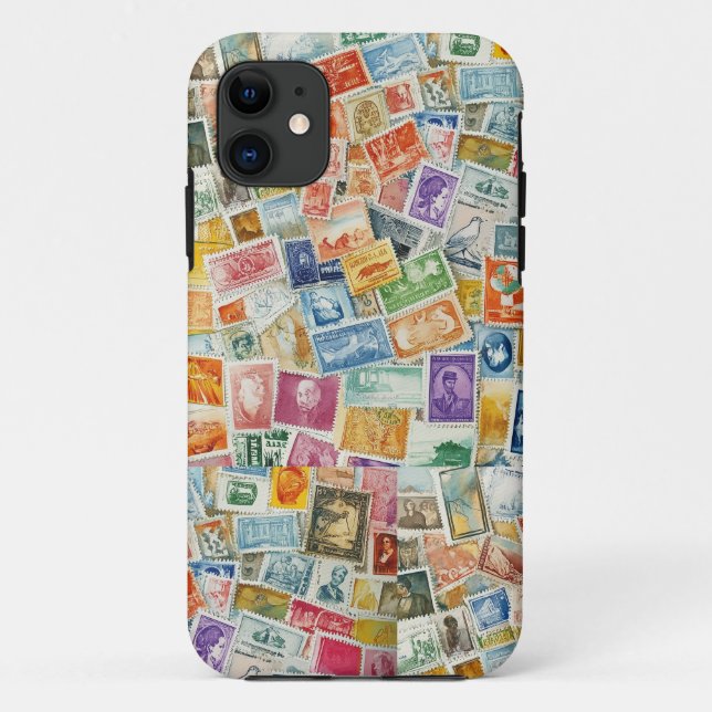 Coques Case-Mate iPhone Aquarelle Postage Timbres (Dos)