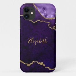 Case-Mate iPhone Case Aquarelle Purple Gold Marbre Agate Géode