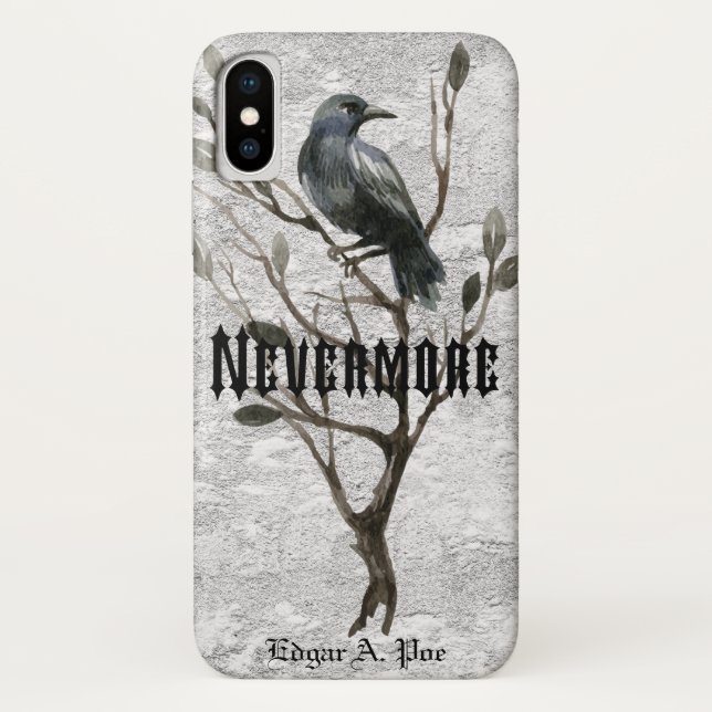 Coques Case-Mate iPhone Aquarelle Raven plus jamais (Dos)
