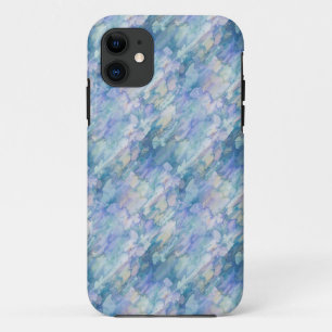Coque iPhone 11 Aquarelle Retro Bleu pourpre Motif Raindrop