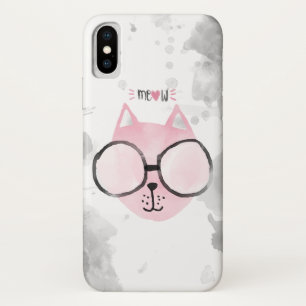 Case-Mate iPhone Case Aquarelle rose chat cool Meow
